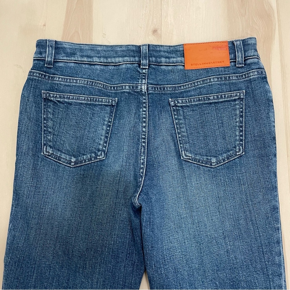 Stella McCartney Women's 29 Fringe Hem Kick Flare Jeans Stretch Mid Rise - Picture 13 of 15